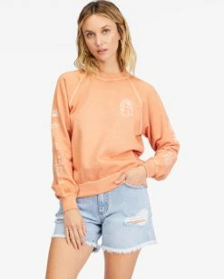 Billabong Shrunken Crew Pullover Sweatshirt GINGER (gin) -billabong shop abjft00324 billabongw gin frt1 1