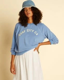 Billabong Wrangler On The Rise Crewneck Sweatshirt GOOD JEANS (bnt0) -billabong shop abjft00337 billabongw bnt0 frt1 3