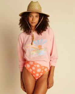 Billabong Wrangler On The Rise Crewneck Sweatshirt ROSE QUARTZ (rqz)