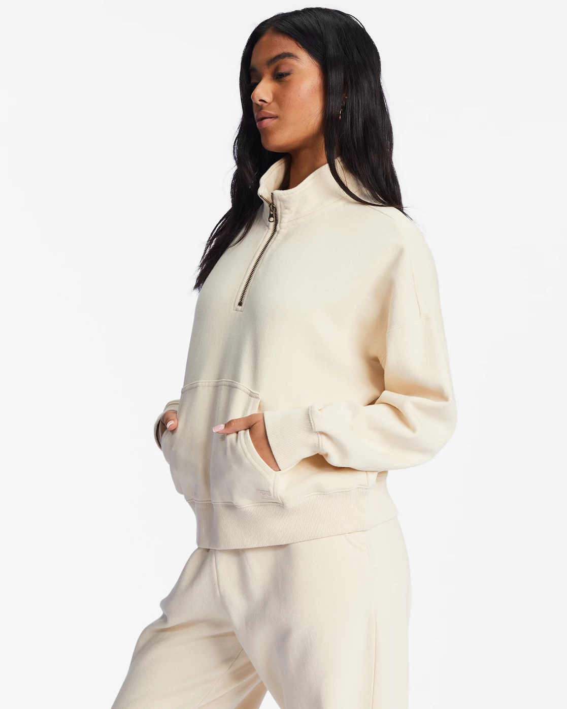 Billabong Lazy Mornings Half-Zip Pullover Sweatshirt ANTIQUE WHITE (anw) 2 Billabong Lazy Mornings Half-Zip Pullover Sweatshirt ANTIQUE WHITE (anw) - Image 2