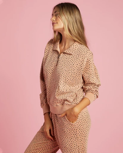 Billabong Lazy Mornings Half-Zip Pullover Sweatshirt TAN (ckl0) 5 Billabong Lazy Mornings Half-Zip Pullover Sweatshirt TAN (ckl0) - Image 5