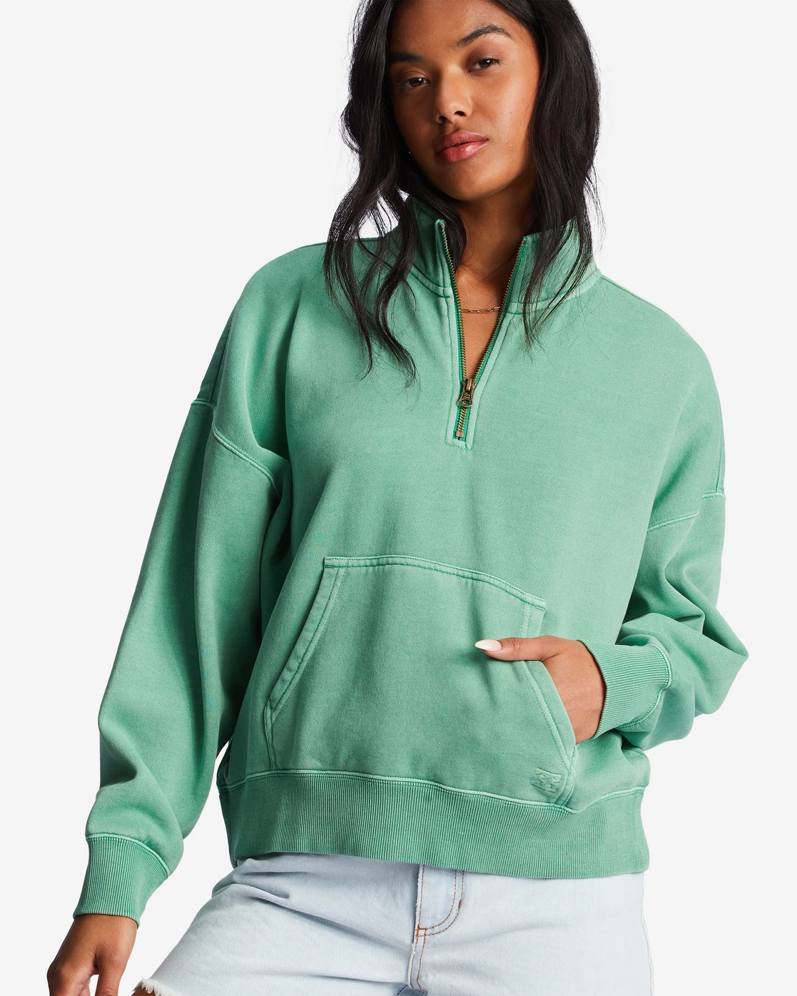 Billabong Lazy Mornings Half-Zip Pullover Sweatshirt SWEET GRASS (gkz0) 4 Billabong Lazy Mornings Half-Zip Pullover Sweatshirt SWEET GRASS (gkz0) - Image 4
