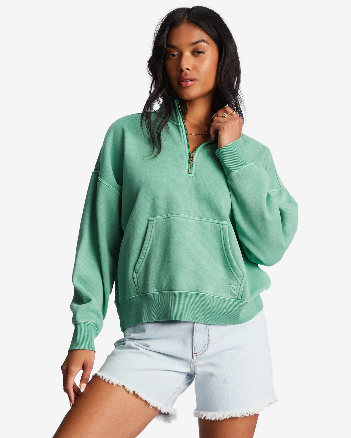 Billabong Lazy Mornings Half-Zip Pullover Sweatshirt SWEET GRASS (gkz0) 1 Billabong Lazy Mornings Half-Zip Pullover Sweatshirt SWEET GRASS (gkz0)