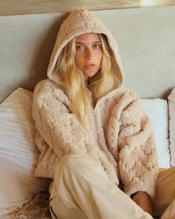 Billabong Marlowe Fleece Zip-Up Hooded Jacket ANTIQUE WHITE (anw) -billabong shop abjft00342 billabongl anw frt1 3