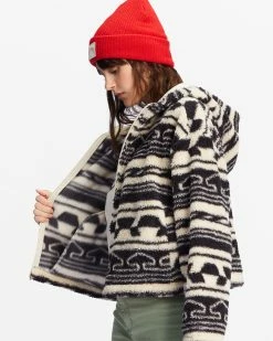 Billabong Marlowe Fleece Zip-Up Hooded Jacket OFF BLACK 1 (ob1) -billabong shop abjft00342 billabongw ob1 dtl1