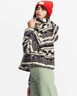 Billabong Marlowe Fleece Zip-Up Hooded Jacket OFF BLACK 1 (ob1) -billabong shop abjft00342 billabongw ob1 sd1 1