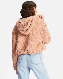 Billabong Marlowe Fleece Zip-Up Hooded Jacket NUDE MOOD (thb0) -billabong shop abjft00342 billabongw thb0 bck1