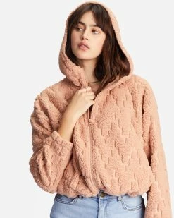 Billabong Marlowe Fleece Zip-Up Hooded Jacket NUDE MOOD (thb0) -billabong shop abjft00342 billabongw thb0 dtl1