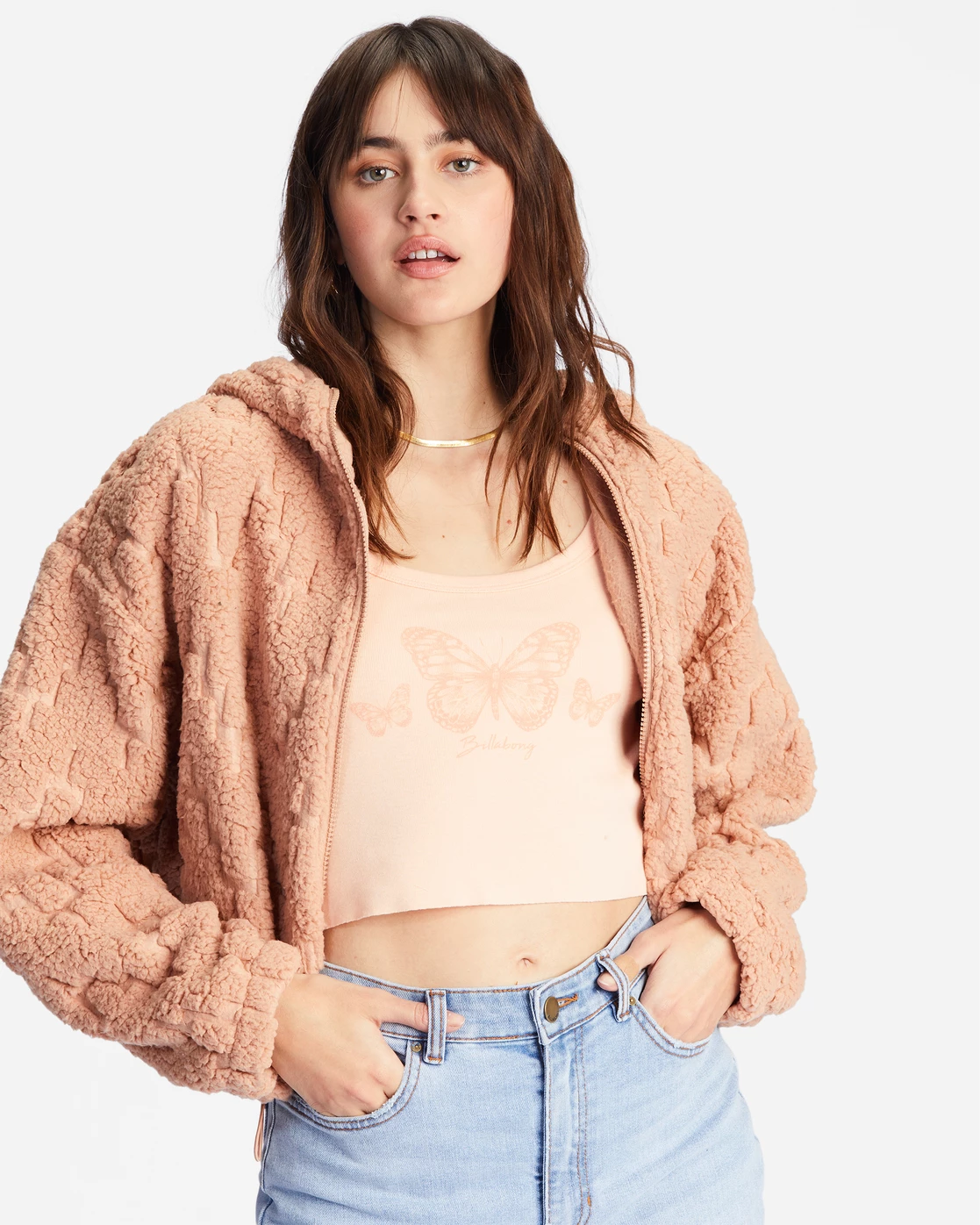 Billabong Marlowe Fleece Zip-Up Hooded Jacket NUDE MOOD (thb0) 6 Billabong Marlowe Fleece Zip-Up Hooded Jacket NUDE MOOD (thb0) - Image 6