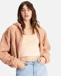 Billabong Marlowe Fleece Zip-Up Hooded Jacket NUDE MOOD (thb0) -billabong shop abjft00342 billabongw thb0 dtl2