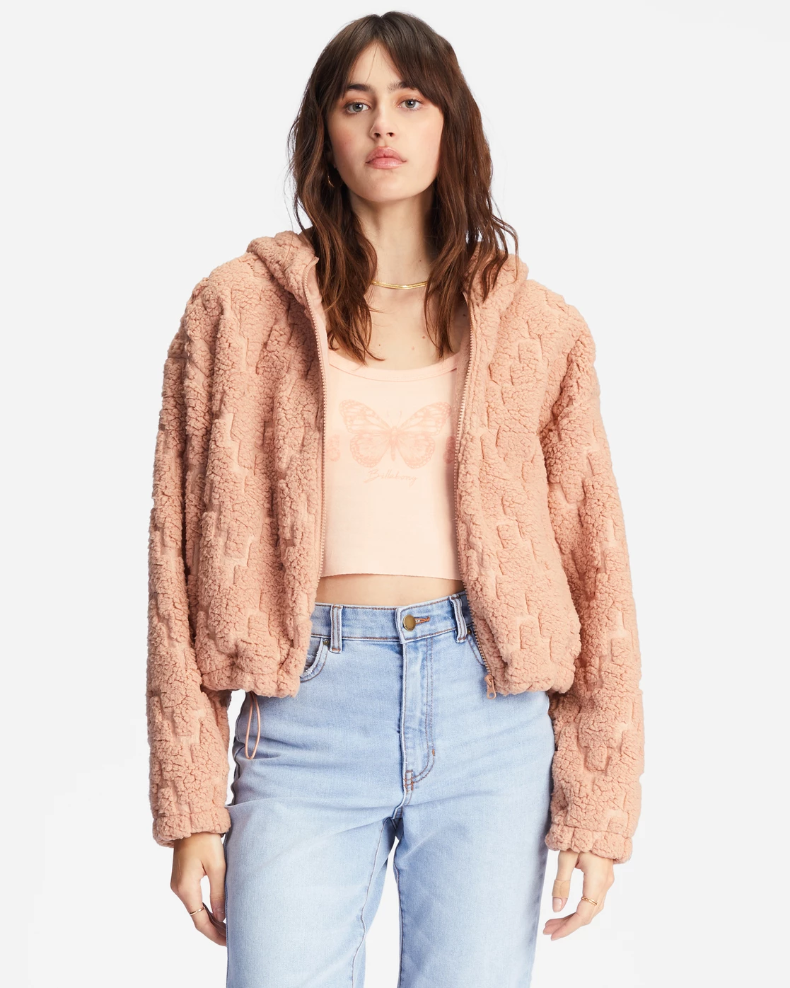 Billabong Marlowe Fleece Zip-Up Hooded Jacket NUDE MOOD (thb0) 1 Billabong Marlowe Fleece Zip-Up Hooded Jacket NUDE MOOD (thb0)