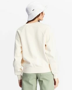 Billabong Here We Go Graphic Crewneck Sweatshirt ANTIQUE WHITE (anw) -billabong shop abjft00344 billabongw anw bck1