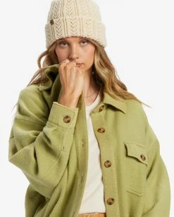 Billabong Anytime Shacket Oversized Button-Through Jacket AVOCADO (avo) -billabong shop abjft00350 billabongw avo dtl1