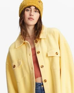 Billabong Anytime Shacket Oversized Button-Through Jacket MELLOW DAZE (ygn0) -billabong shop abjft00350 billabongw ygn0 dtl1