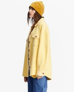 Billabong Anytime Shacket Oversized Button-Through Jacket MELLOW DAZE (ygn0) -billabong shop abjft00350 billabongw ygn0 sd1
