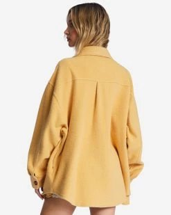 Billabong Anytime Shacket Oversized Button-Through Jacket GOLD COAST (ygy0) -billabong shop abjft00350 billabongw ygy0 bck1