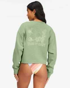 Billabong Take It Easy Crewneck Sweatshirt AGAVE (aga) -billabong shop abjft00352 billabongw aga bck1