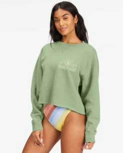 Billabong Take It Easy Crewneck Sweatshirt AGAVE (aga) -billabong shop abjft00352 billabongw aga sd1 1