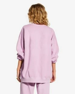 Billabong X Smiley Ridin Happy Sweatshirt LADY LAVENDER (pfy0) -billabong shop abjft00367 billabongw pfy0 bck1 1