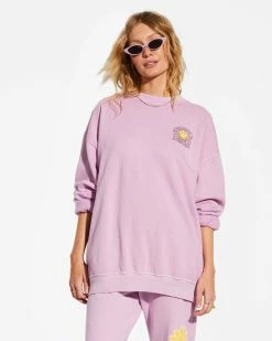 Billabong X Smiley Ridin Happy Sweatshirt LADY LAVENDER (pfy0)