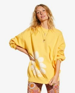 Billabong X Smiley Ridin Happy Sweatshirt BRIGHTER DAYS (ygk0) -billabong shop abjft00367 billabongw ygk0 frt1 1