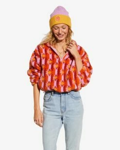 Billabong X Smiley Cozy Smiles Sweatshirt ORANGE KISS (nkg0) -billabong shop abjft00369 billabongw nkg0 frt1 1