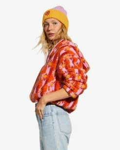 Billabong X Smiley Cozy Smiles Sweatshirt ORANGE KISS (nkg0) -billabong shop abjft00369 billabongw nkg0 sd1 1