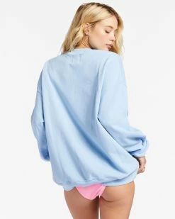 Billabong Ride In Crew Neck Sweatshirt BLUE SKIES (bgb0) -billabong shop abjft00405 billabongw bgb0 bck1