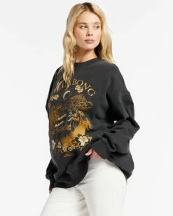 Billabong Ride In Crew Neck Sweatshirt OFF BLACK (ofb) -billabong shop abjft00405 billabongw ofb sd1 1