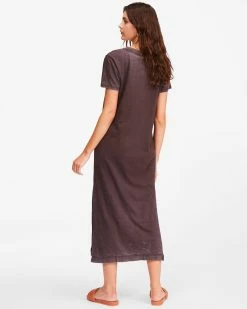 Billabong Summer Longline Knit Dress OFF BLACK (ofb) -billabong shop abjkd00139 billabongw ofb bck1