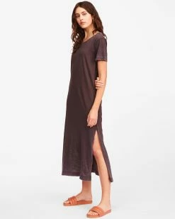 Billabong Summer Longline Knit Dress OFF BLACK (ofb) -billabong shop abjkd00139 billabongw ofb sd1