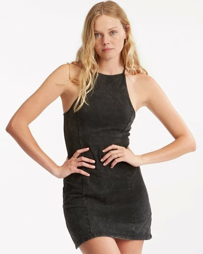 Billabong Go Easy Mini Bodycon Dress OFF BLACK (ofb) 4 Billabong Go Easy Mini Bodycon Dress OFF BLACK (ofb) - Image 4