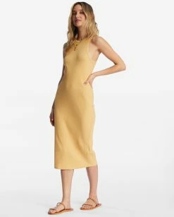 Billabong Tomboy Tank Midi Dress GOLD COAST (ygy0) -billabong shop abjkd00178 billabongw ygy0 frt1 1