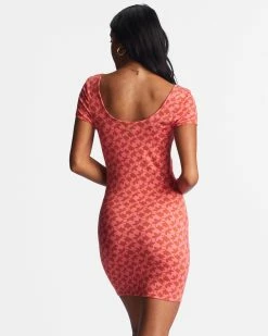Billabong Girl In The Sun Bodycon Dress CORAL CRUSH (mjp0) -billabong shop abjkd00203 billabongw mjp0 bck1