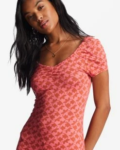 Billabong Girl In The Sun Bodycon Dress CORAL CRUSH (mjp0) -billabong shop abjkd00203 billabongw mjp0 dtl1