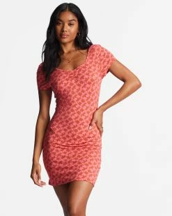 Billabong Girl In The Sun Bodycon Dress CORAL CRUSH (mjp0)