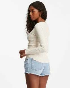 Billabong Fine By Me Long Sleeve Top ANTIQUE WHITE (anw) -billabong shop abjkt00268 billabongw anw bck1