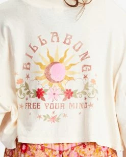 Billabong Beach Boyfriend Long Sleeve Crop Top ANTIQUE WHITE (anw) -billabong shop abjkt00282 billabongw anw dtl2