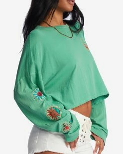 Billabong Beach Boyfriend Long Sleeve Crop Top SWEET GRASS (gkz0) -billabong shop abjkt00282 billabongw gkz0 dtl1 1