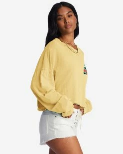 Billabong Beach Boyfriend Long Sleeve Crop Top SOL RISE (yer0) -billabong shop abjkt00282 billabongw yer0 sd1 1