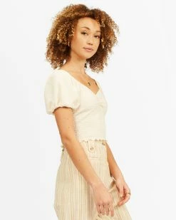 Billabong Its Love Knit Top ANTIQUE WHITE (anw) -billabong shop abjkt00288 billabongw anw sd1