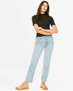 Billabong Little Things Mock Neck Top BLACK -billabong shop abjkt00292 billabongw blk frt9 1