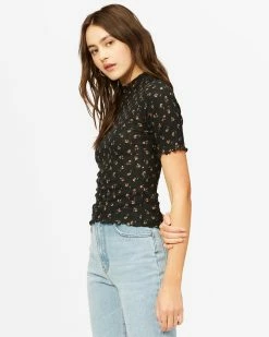 Billabong Little Things Mock Neck Top BLACK -billabong shop abjkt00292 billabongw blk sd1