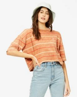 Billabong Soul Surfer Striped Boxy T-Shirt BRONZE (brz) -billabong shop abjkt00293 billabongw brz frt1 1