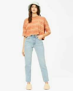 Billabong Soul Surfer Striped Boxy T-Shirt BRONZE (brz) -billabong shop abjkt00293 billabongw brz frt9 1