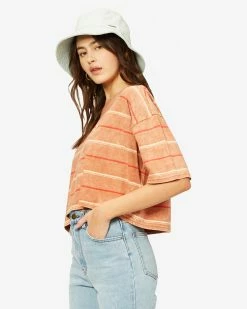 Billabong Soul Surfer Striped Boxy T-Shirt BRONZE (brz) -billabong shop abjkt00293 billabongw brz sd1