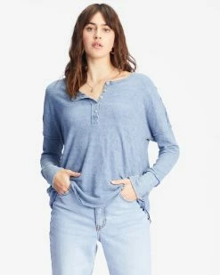Billabong New Anyday Henley Top MEDIUM VINTAGE (bjny)