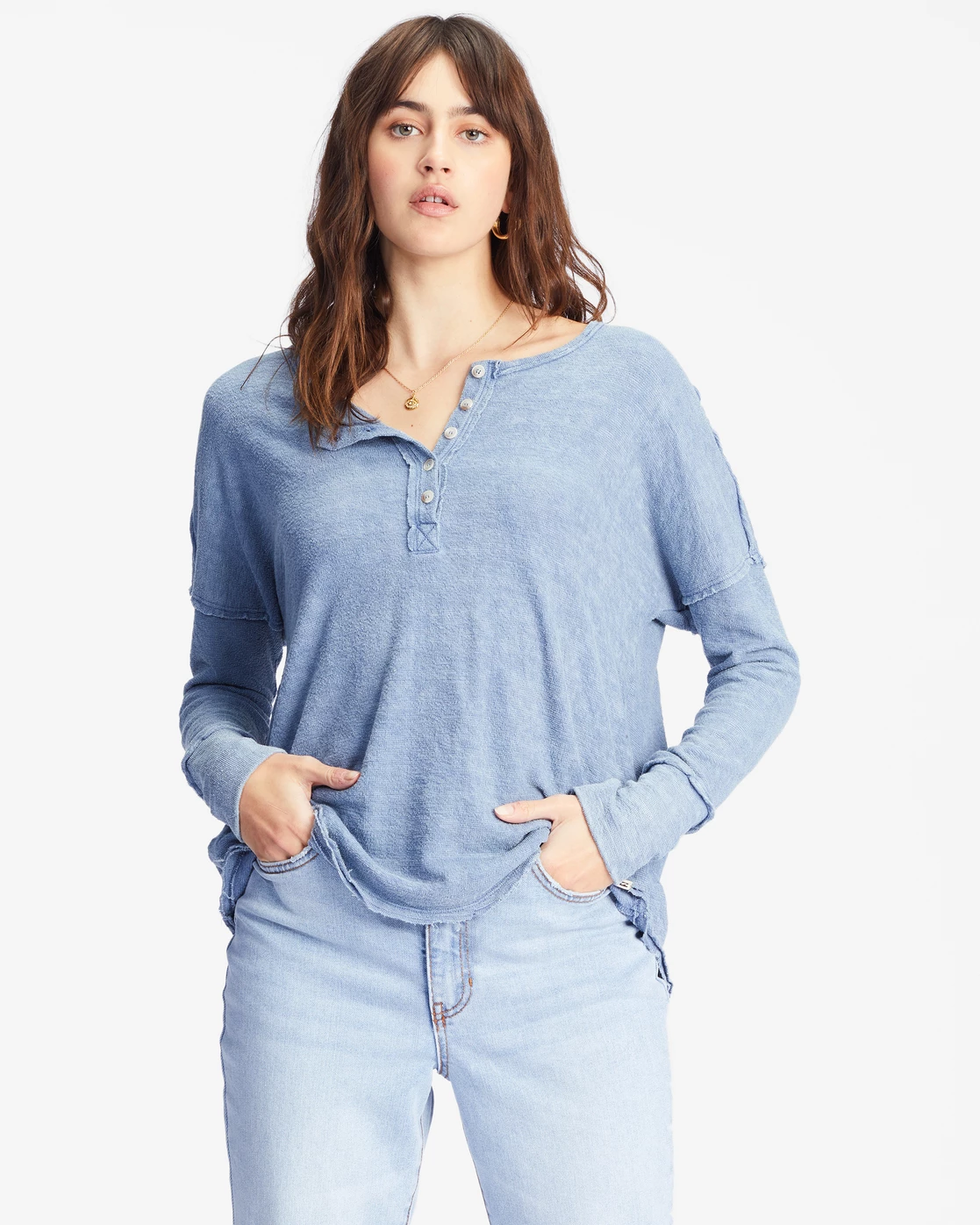 Billabong New Anyday Henley Top MEDIUM VINTAGE (bjny) 1 Billabong New Anyday Henley Top MEDIUM VINTAGE (bjny)