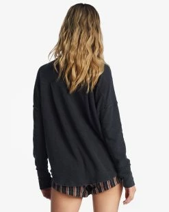 Billabong New Anyday Henley Top BLACK SANDS (bsd) -billabong shop abjkt00307 billabongw bsd bck1 1