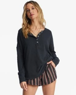 Billabong New Anyday Henley Top BLACK SANDS (bsd) -billabong shop abjkt00307 billabongw bsd frt1 3